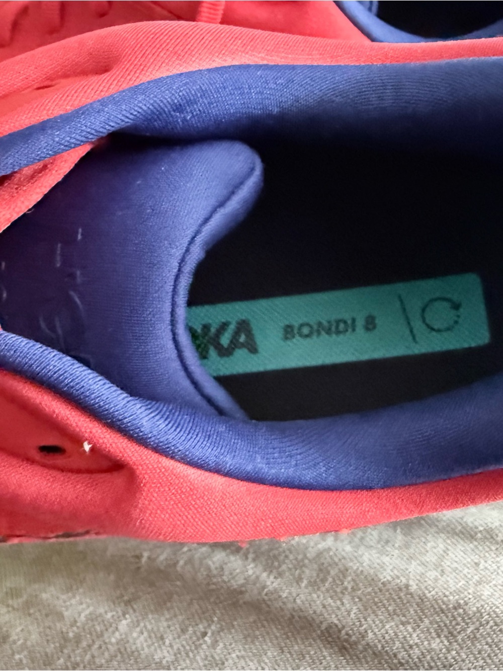 Hoka Bondi 8 Running Shoe - Red Alert Flame - Picture 4 of 9